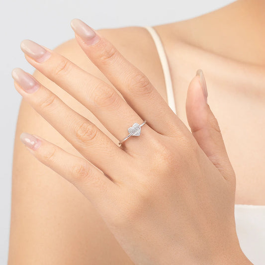 Sterling Silver Heart Cluster Ring