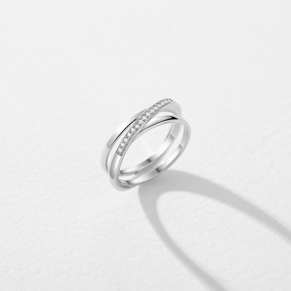 Sterling Silver Simple Cross Line Ring