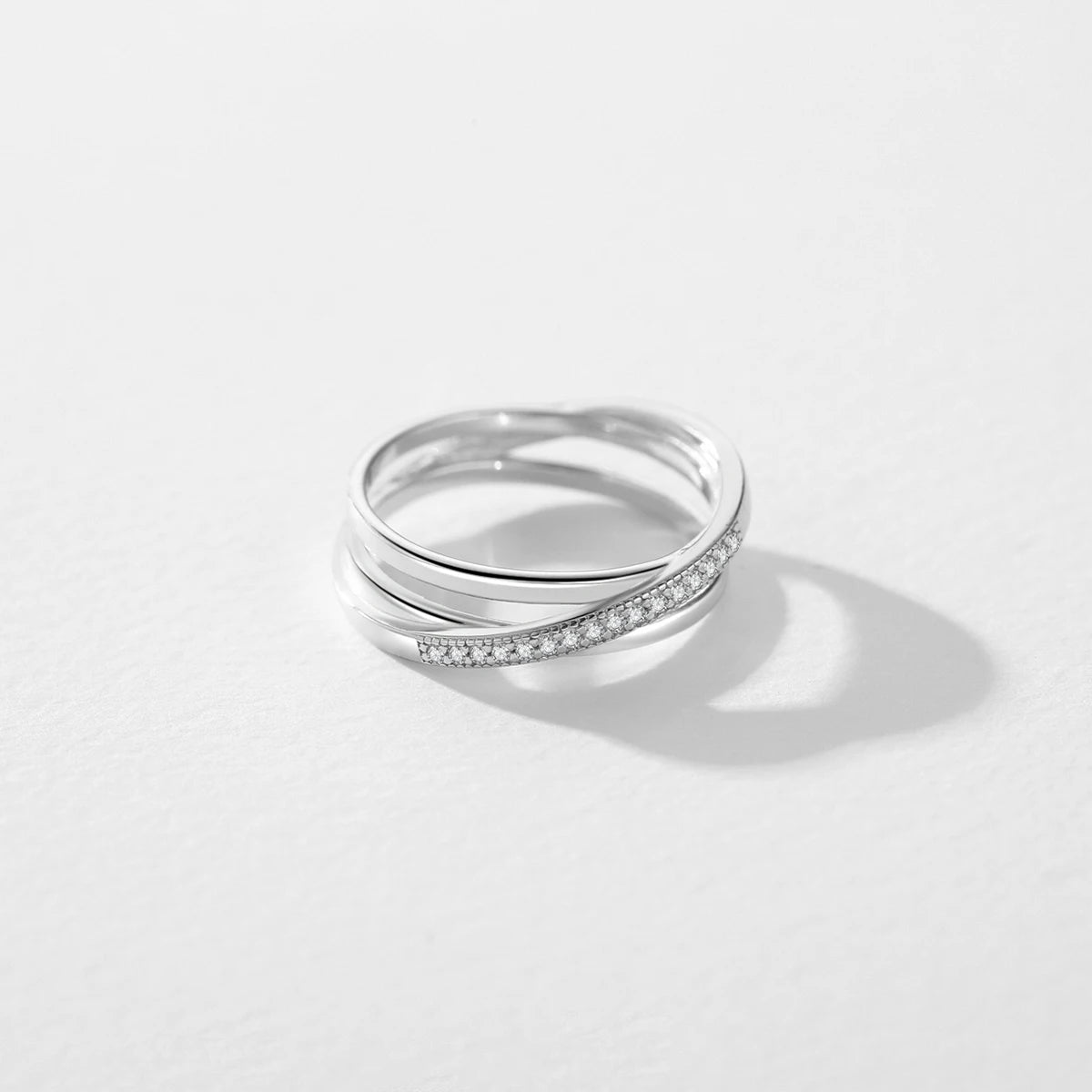 Sterling Silver Simple Cross Line Ring