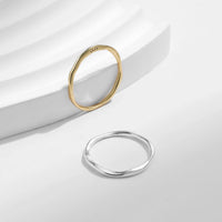 Sterling Silver Geometric Line Twisted Ring