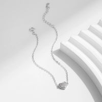 Sterling Silver Romantic Hearts Link Chain Bracelet