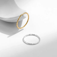 Sterling Silver Hammered Finish Stackable Ring