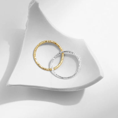 Sterling Silver Hammered Finish Stackable Ring