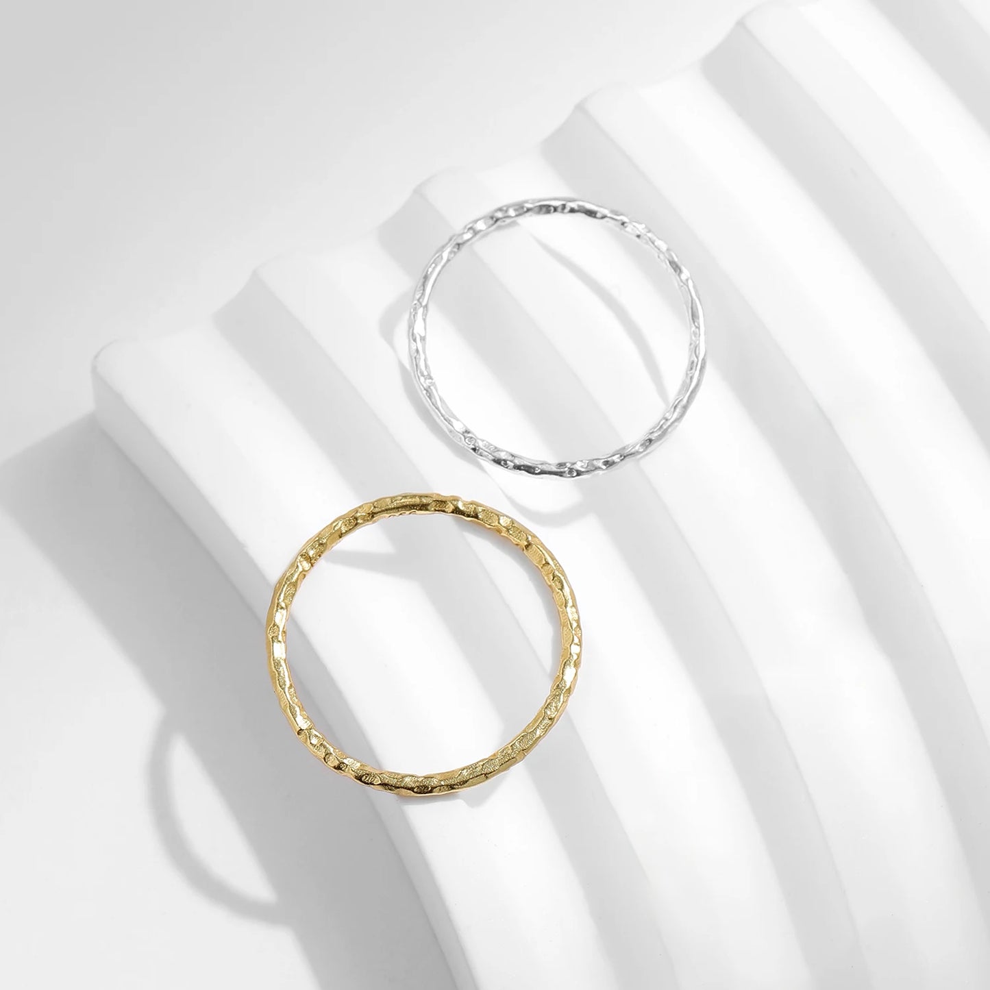 Sterling Silver Hammered Finish Stackable Ring