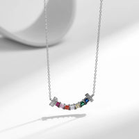 Sterling Silver Rainbow Smile Necklace