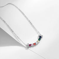 Sterling Silver Rainbow Smile Necklace