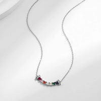 Sterling Silver Rainbow Smile Necklace