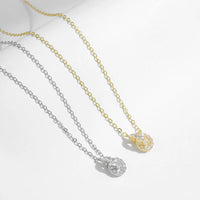 Sterling Silver Sparkling Circle Lock Necklace