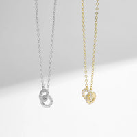 Sterling Silver Sparkling Circle Lock Necklace
