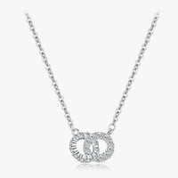 Sterling Silver Sparkling Circle Lock Necklace