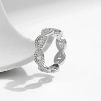 Sterling Silver Geometric Cubic Zirconia Eternity Stackable Ring