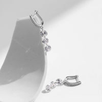 Sterling Silver Three Stones Drop Dangle Earrings