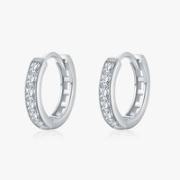 Sterling Silver Square Cubic Zirconia Hoop Earrings