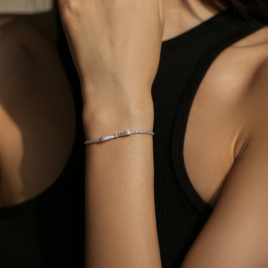Sterling Silver Bowknot Adjustable Bracelet