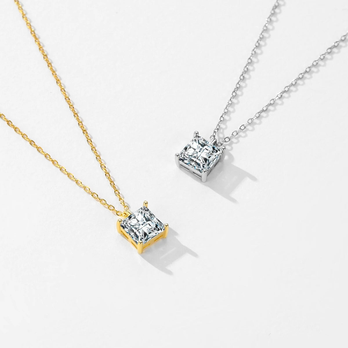 Sterling Silver Square Pendant Necklace
