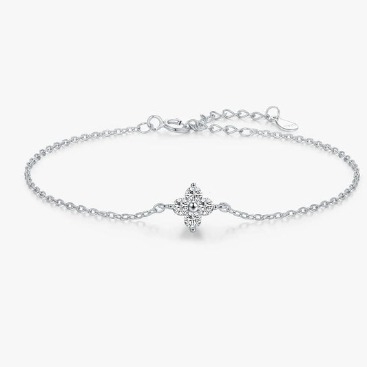 Sterling Silver Four Leaf Clover Bracelet