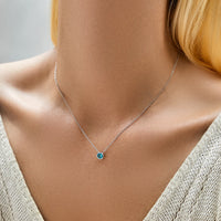 Teal Round Pendant Necklace
