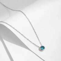 Teal Round Pendant Necklace