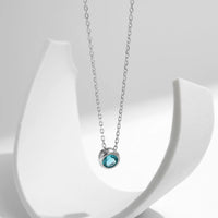 Teal Round Pendant Necklace