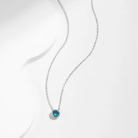 Teal Round Pendant Necklace