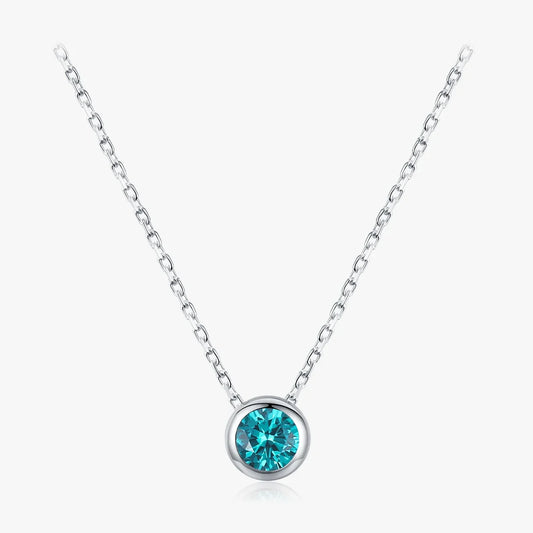 Teal Round Pendant Necklace