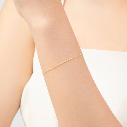 Gold Plated Thin Beads Stackable Bracelet