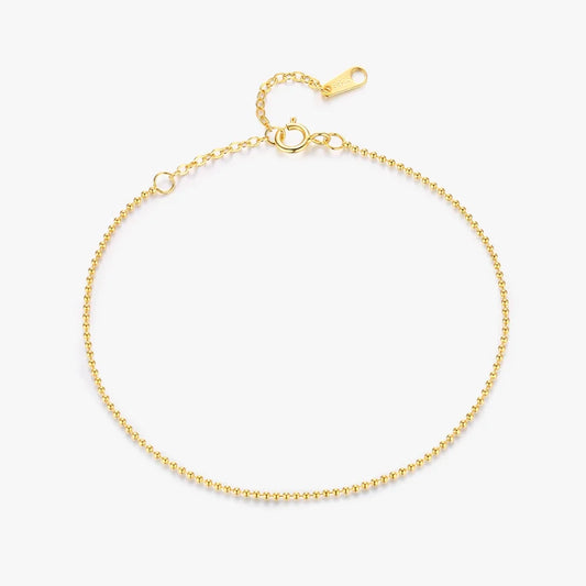 Gold Plated Thin Beads Stackable Bracelet
