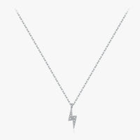 Sterling Silver Tiny Lightning Pendant Necklace