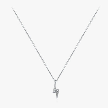 Sterling Silver Tiny Lightning Pendant Necklace