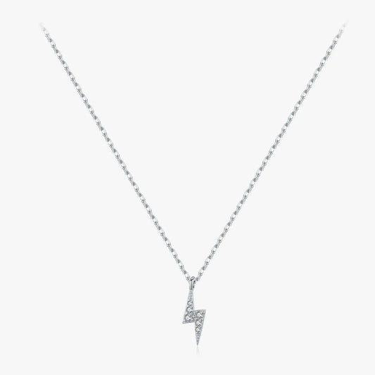 Sterling Silver Tiny Lightning Pendant Necklace