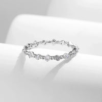 Sterling Silver Delicate Square and Round Stacking Rings