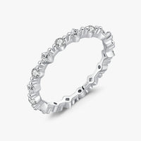 Sterling Silver Delicate Square and Round Stacking Rings