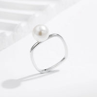 Sterling Silver Square Shell Pearl Ring