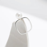 Sterling Silver Square Shell Pearl Ring