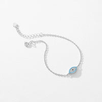 Sterling Silver Blue Turquoise Evil Eye Bracelet