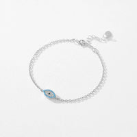 Sterling Silver Blue Turquoise Evil Eye Bracelet