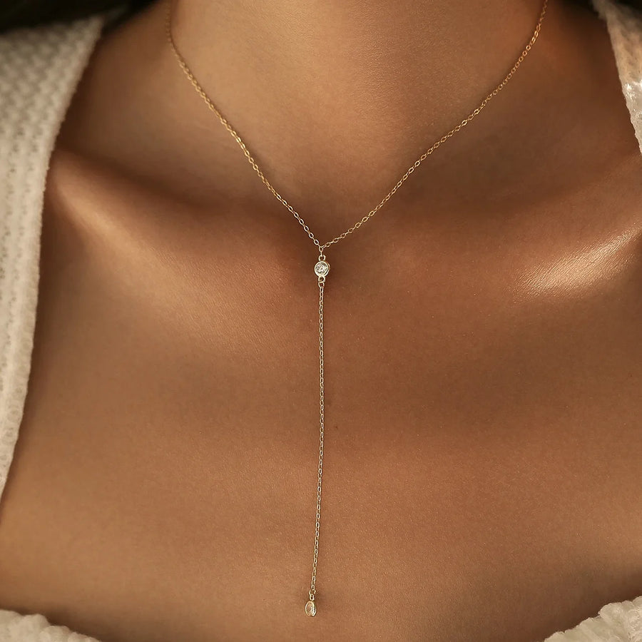 Gold Plated Y-Shaped Necklace