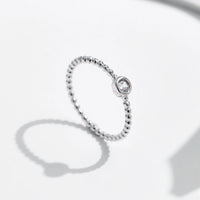 Bezel Setting Moissanite Ring in Sterling Silver