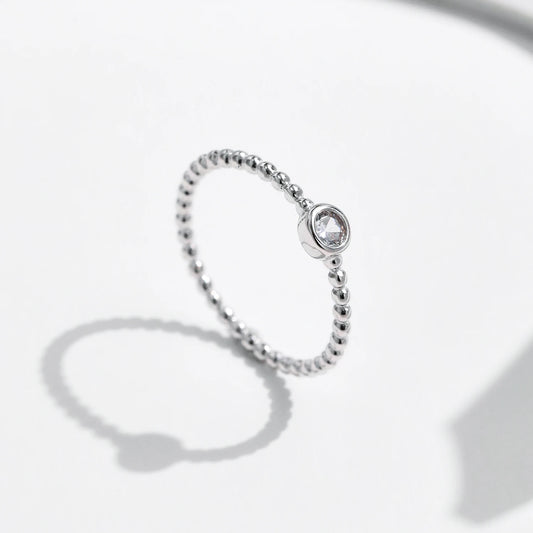 Bezel Setting Moissanite Ring in Sterling Silver