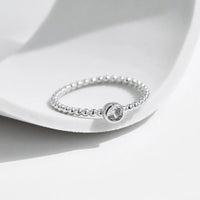 Bezel Setting Moissanite Ring in Sterling Silver