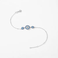 Sterling Silver Vintage Turquoise Charm Adjustable Link Bracelet