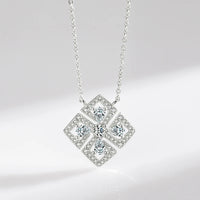 Sterling Silver Cubic Zirconia Flower Necklace