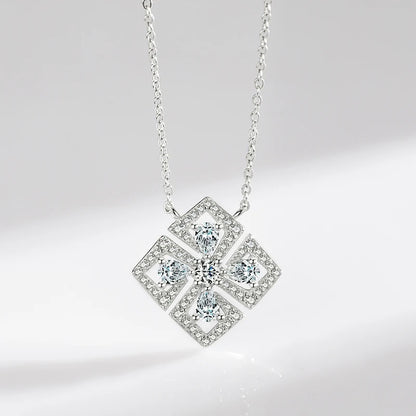 Sterling Silver Cubic Zirconia Flower Necklace