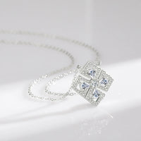 Sterling Silver Cubic Zirconia Flower Necklace