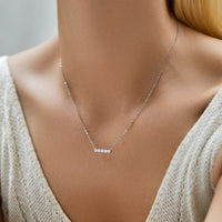 Moissanite Sterling Silver Cross Necklace