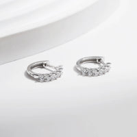 Sterling Silver D Color Moissanite Small Hoop Earrings