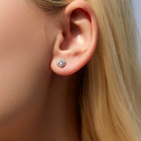 D Color Moissanite Square Cut Earrings in 925 Sterling Silver