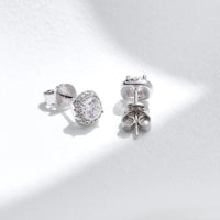 D Color Moissanite Square Cut Earrings in 925 Sterling Silver