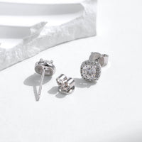D Color Moissanite Square Cut Earrings in 925 Sterling Silver