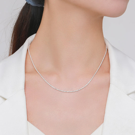 Sterling Silver Adjustable Cubic Zirconia Star Necklace